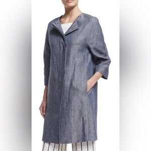 Theory Elliot Linen Jean Long Jacket - Medium